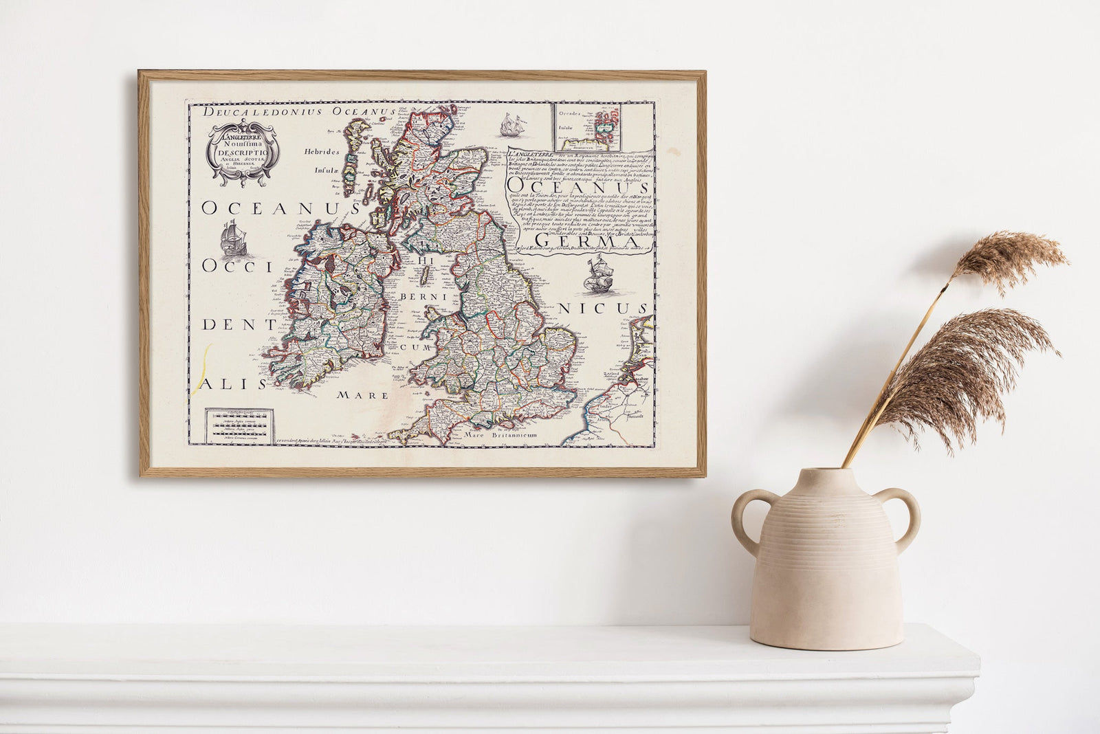 Vintage Atlas Map - The British Isles, 1650 – The Dybdahl Co.