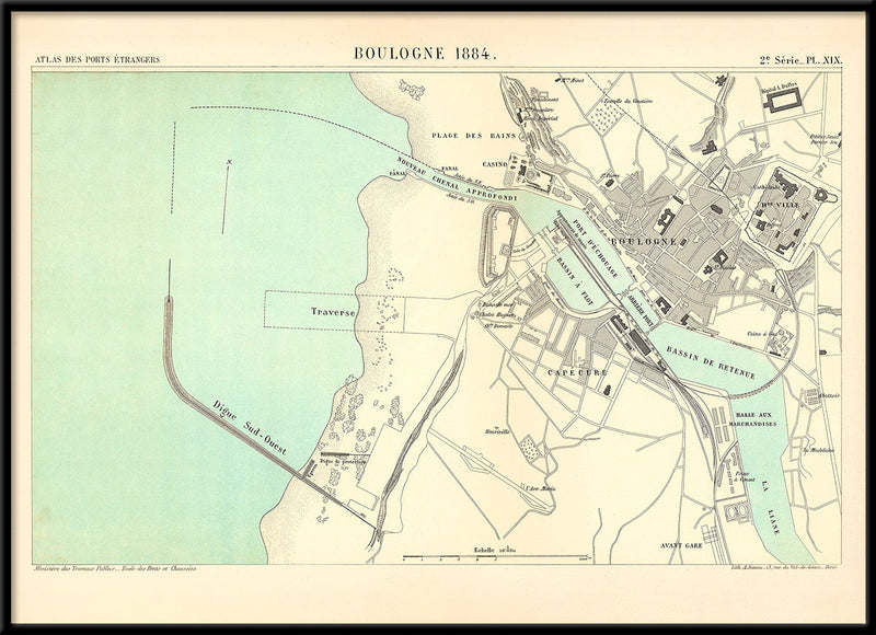 Map of Boulogne 1884