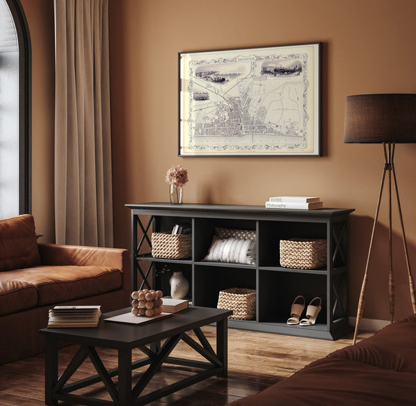 Classic Vintage City Map of Brighton, England 1851