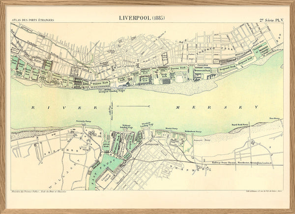 Map of Liverpool, England 1885