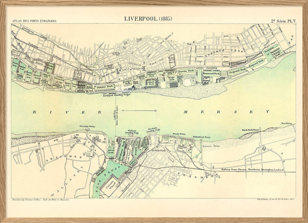 Map of Liverpool, England 1885