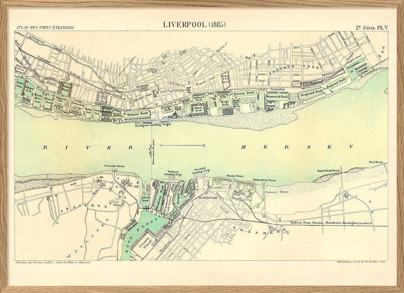 Map of Liverpool, England 1885
