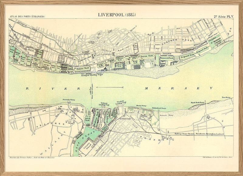 Map of Liverpool, England 1885
