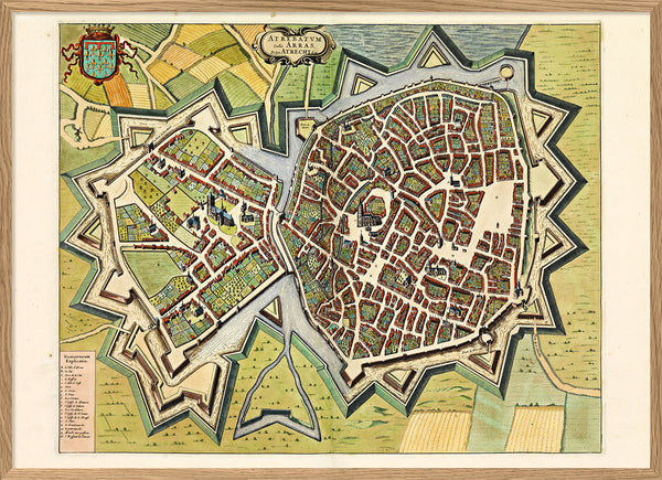 Medieval City Map of Arras 1699