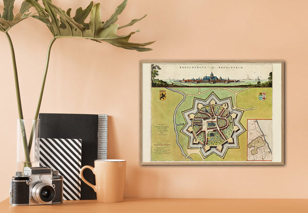 Medieval City Map of Brouckerque 1699