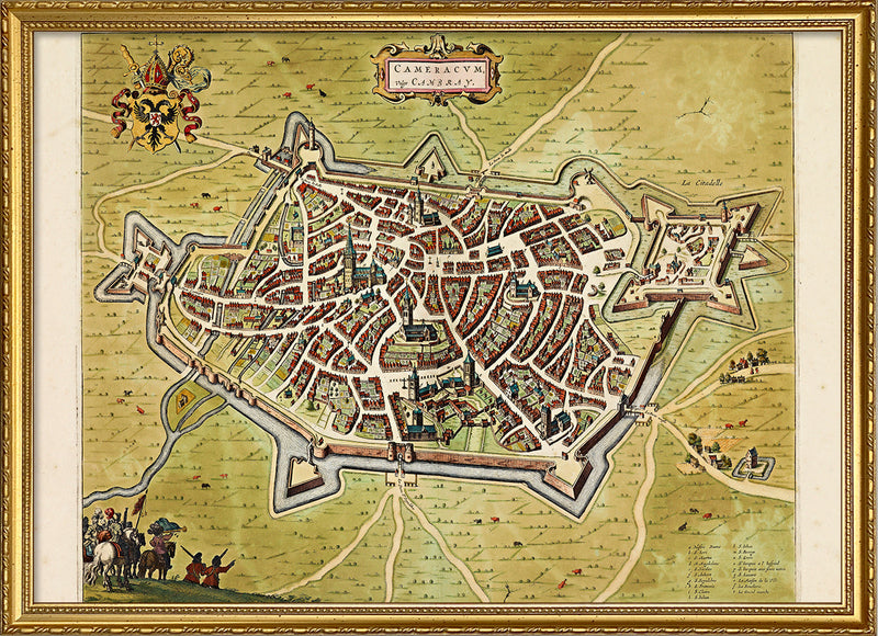 Medieval City Map of Cambrai 1699