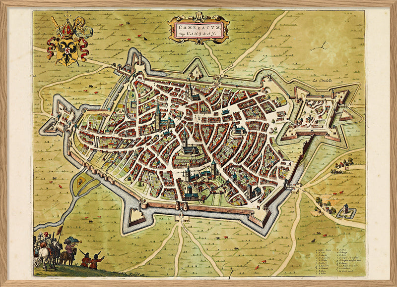 Medieval City Map of Cambrai 1699