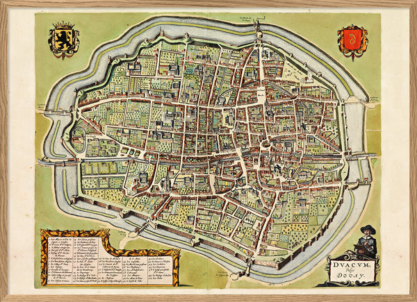 Medieval City Map of Douai 1699