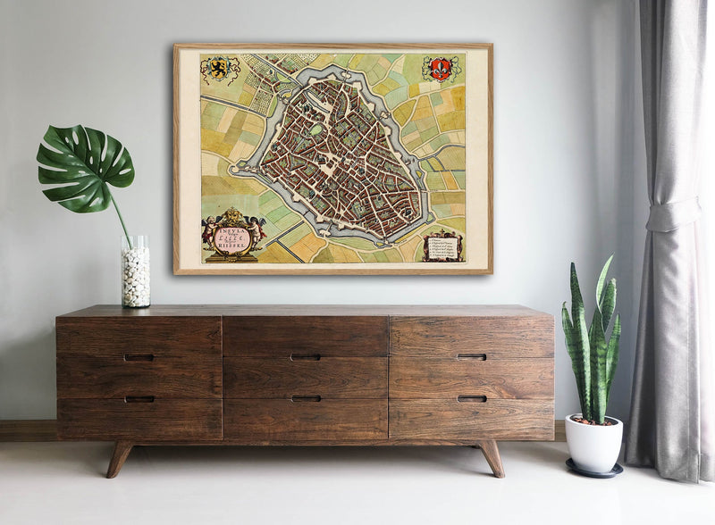 Medieval City Map of Lille 1699