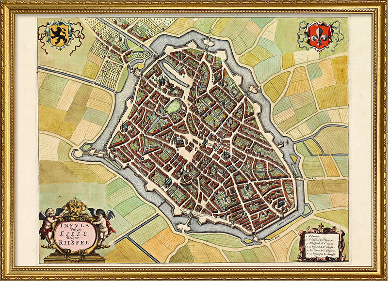 Medieval City Map of Lille 1699