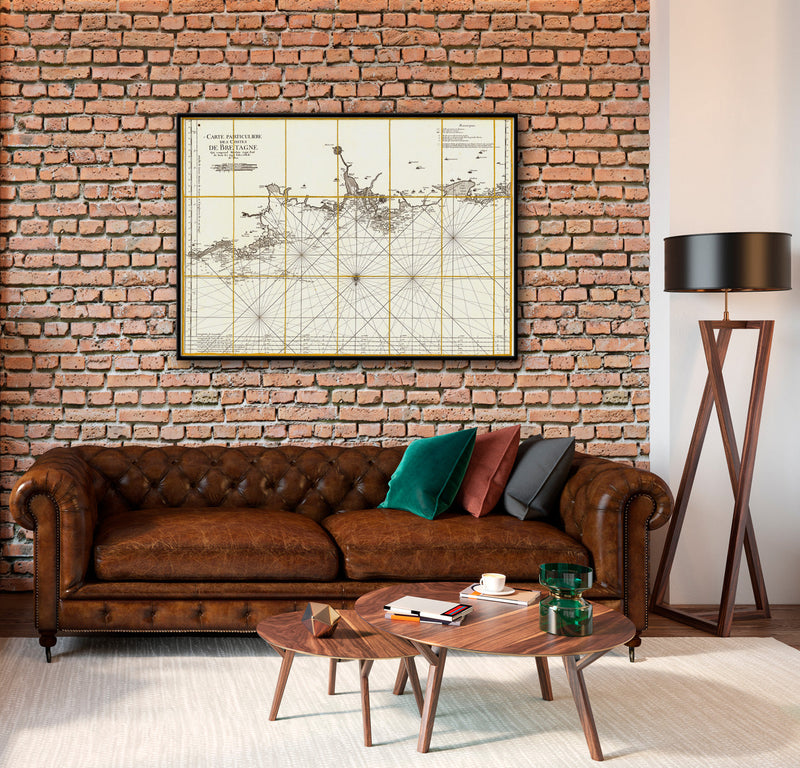 Vintage Nautical Chart of the Coast of Bretagne #1