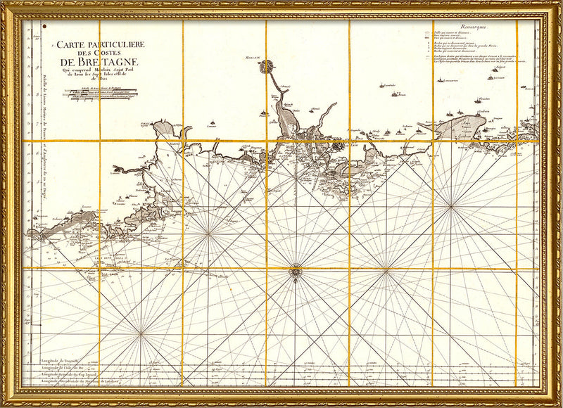 Vintage Nautical Chart of the Coast of Bretagne #1