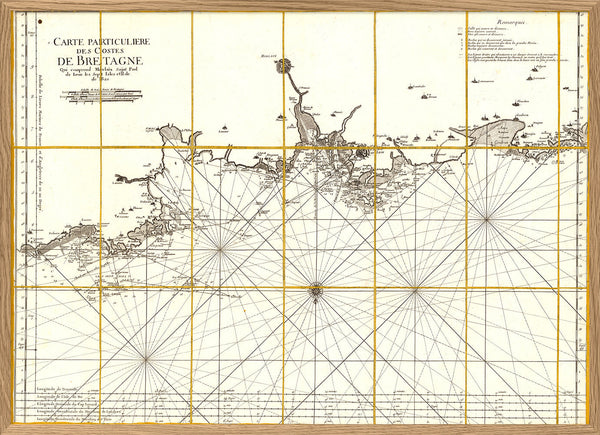 Vintage Nautical Chart of the Coast of Bretagne #1