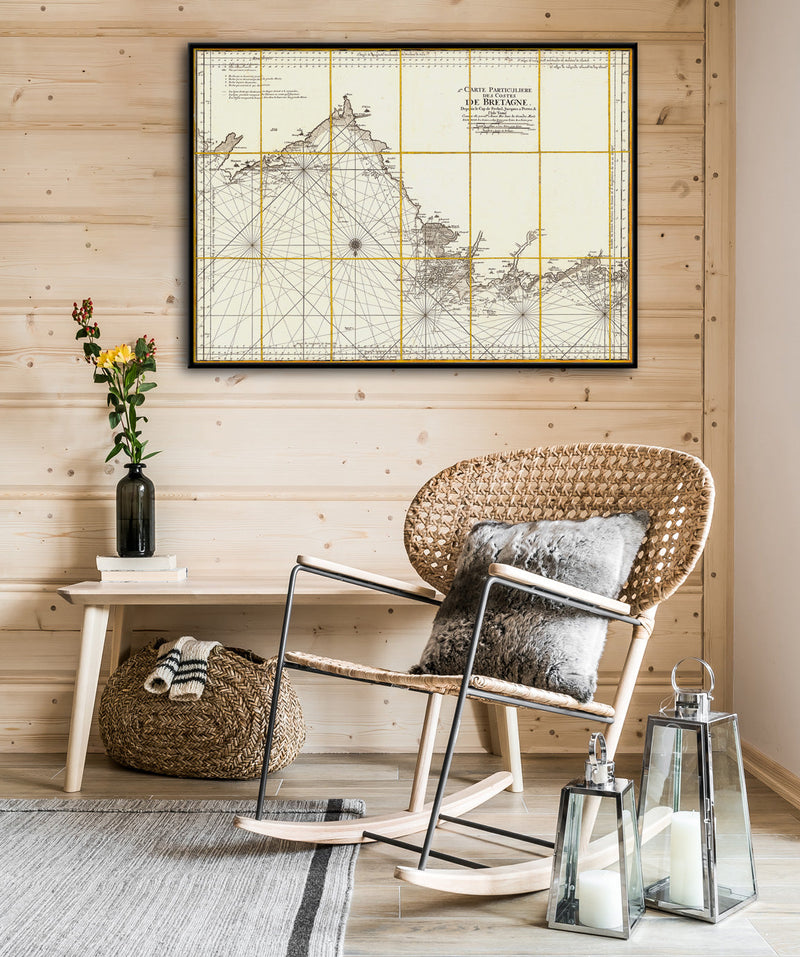 Vintage Nautical Chart of the Coast of Bretagne #2