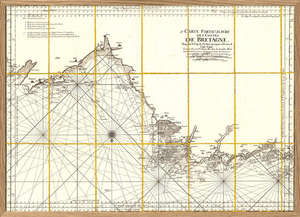 Vintage Nautical Chart of the Coast of Bretagne #2