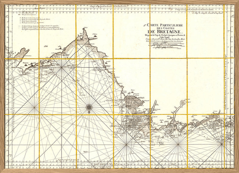 Vintage Nautical Chart of the Coast of Bretagne #2