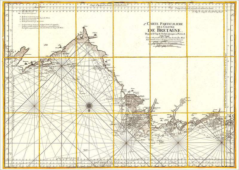 Vintage Nautical Chart of the Coast of Bretagne #2