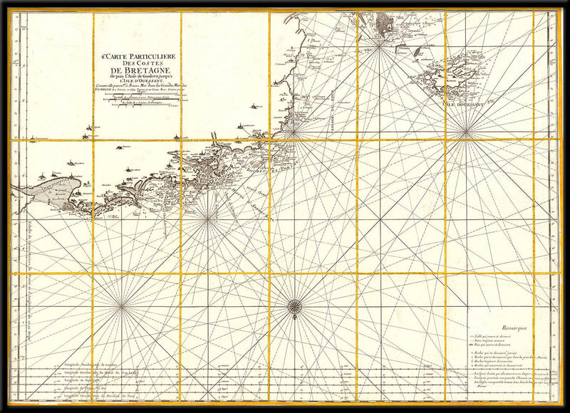 Vintage Nautical Chart of the Coast of Bretagne #3