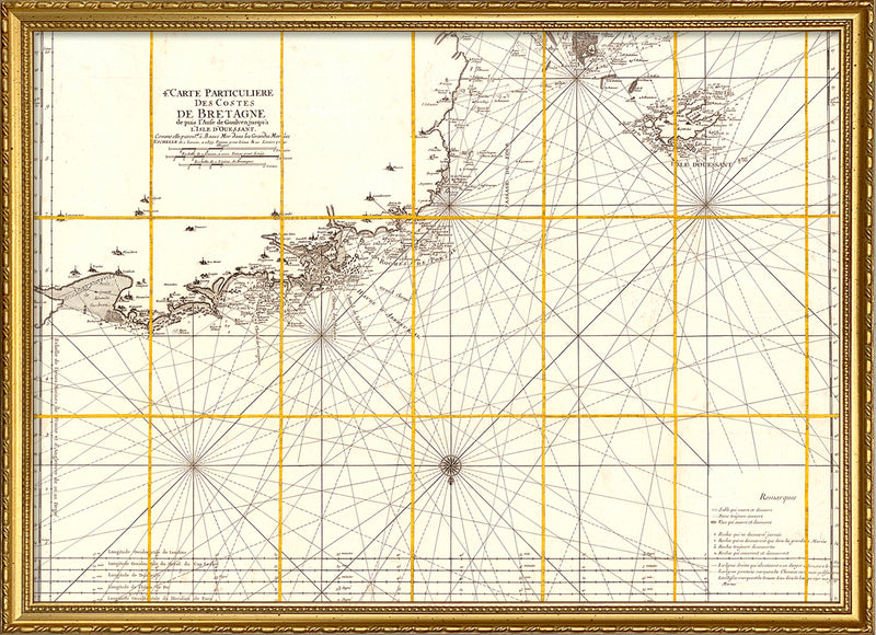 Vintage Nautical Chart of the Coast of Bretagne #3