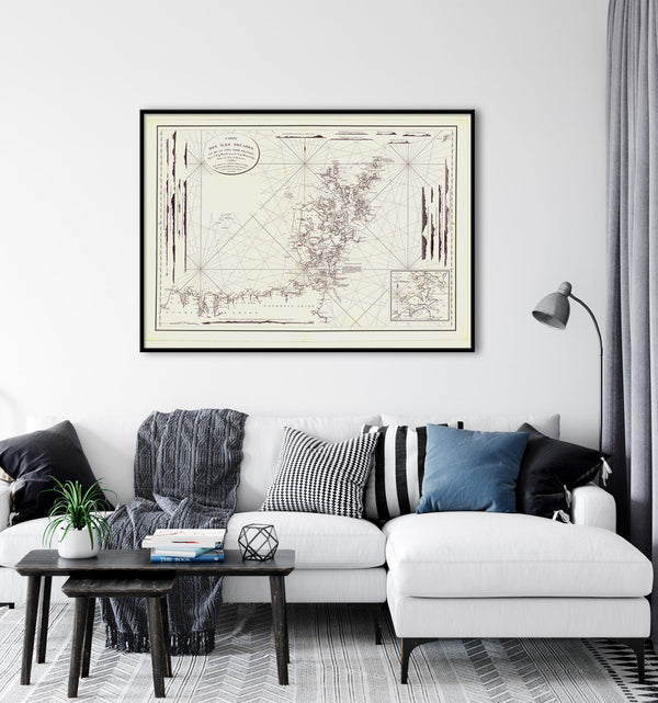 Vintage Nautical Chart of the Orkney Islands