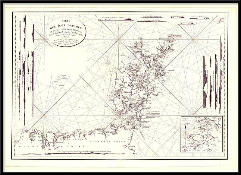Vintage Nautical Chart of the Orkney Islands