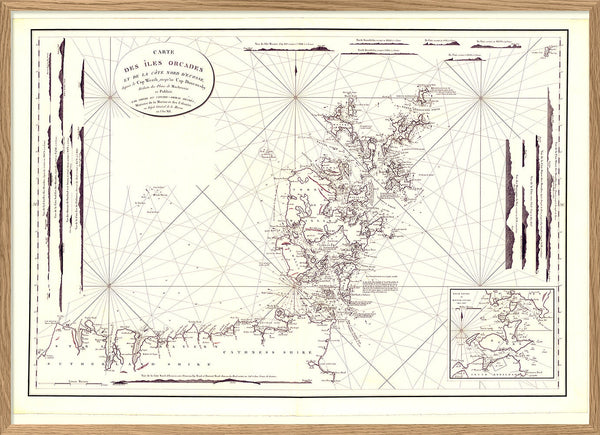 Vintage Nautical Chart of the Orkney Islands