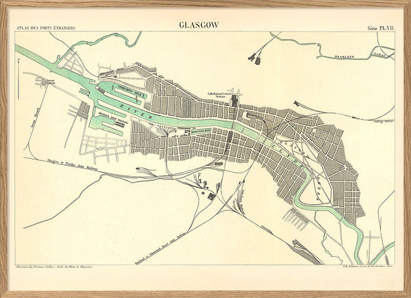 Map of Glasgow, Scotland 1886
