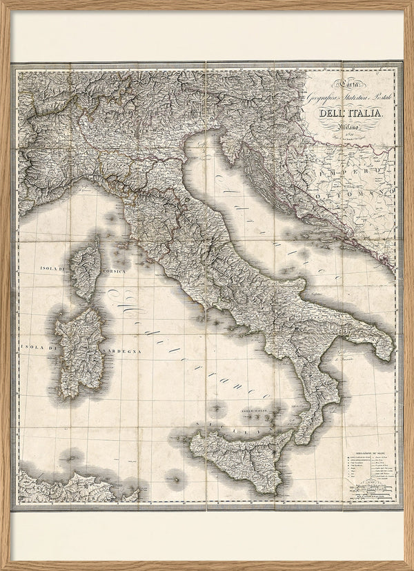 Carta geografica statistica e postale dell'Italia