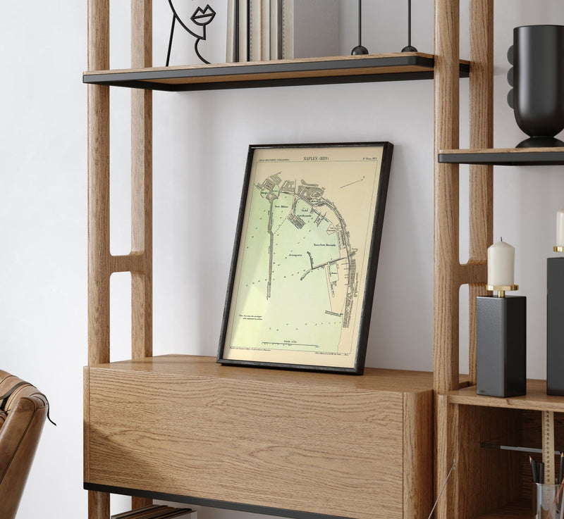 Map of Napoli, Italy 1889