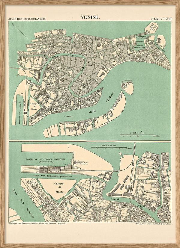 Map of Venice, Italy 1887