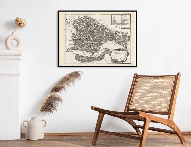 Vintage City Map of Venice, 1764