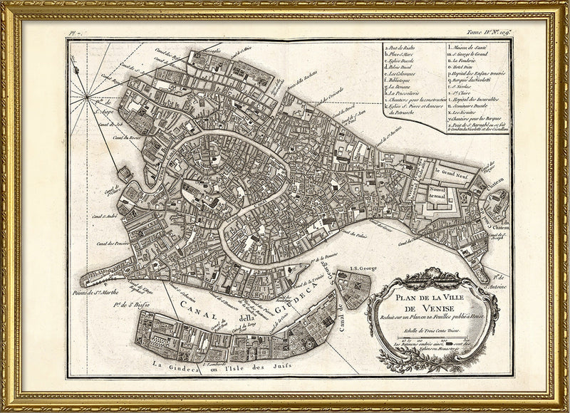 Vintage City Map of Venice, 1764