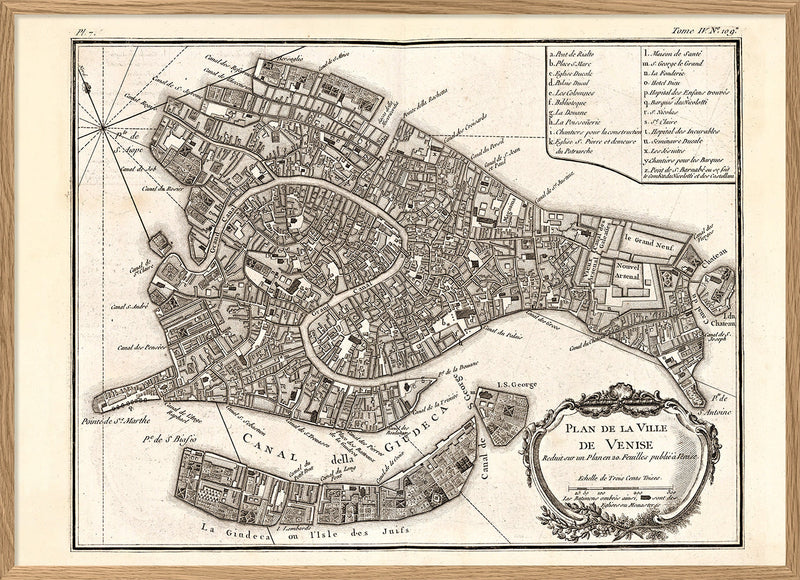 Vintage City Map of Venice, 1764