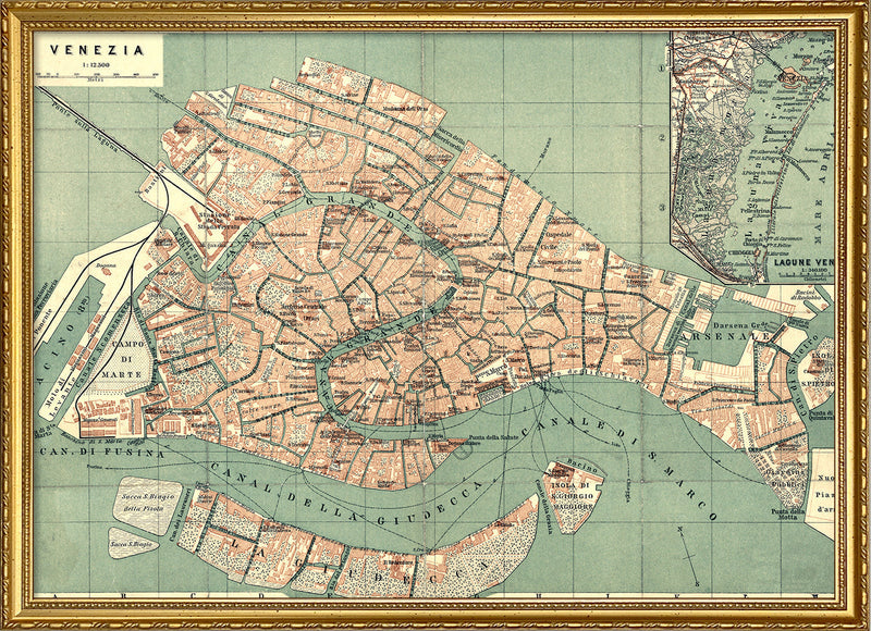 Vintage City Map of Venice, 1886