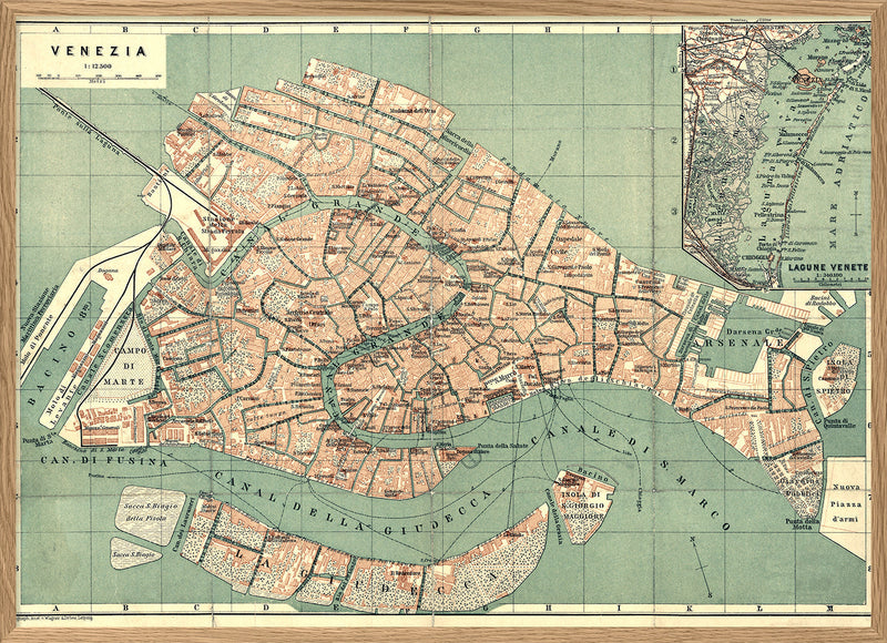 Vintage City Map of Venice, 1886