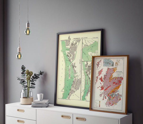 Vintage City map of Gothenburg