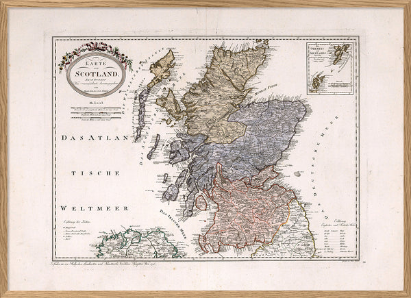 Vintage Map of Scotland 1795