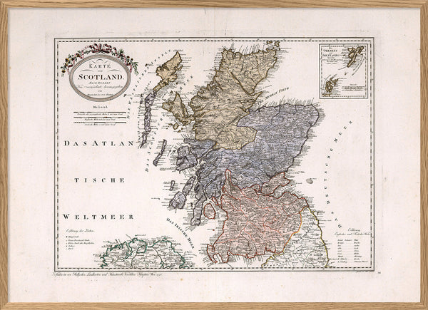 Vintage Map of Scotland 1795