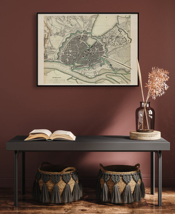 Vintage city Map of Hamburg