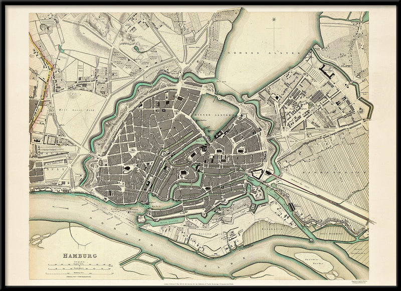 Vintage city Map of Hamburg