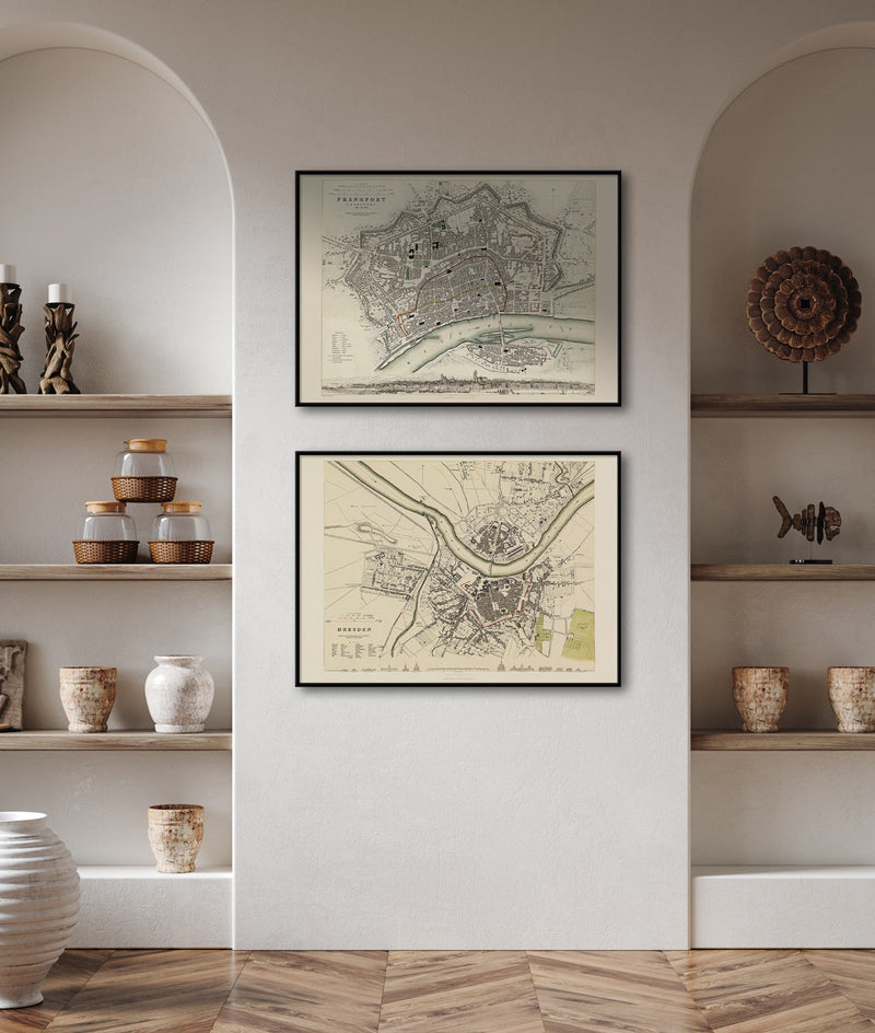 Vintage city Map of Dresden