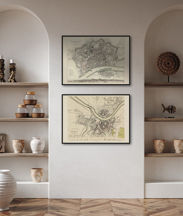 Vintage city Map of Frankfurt am Main