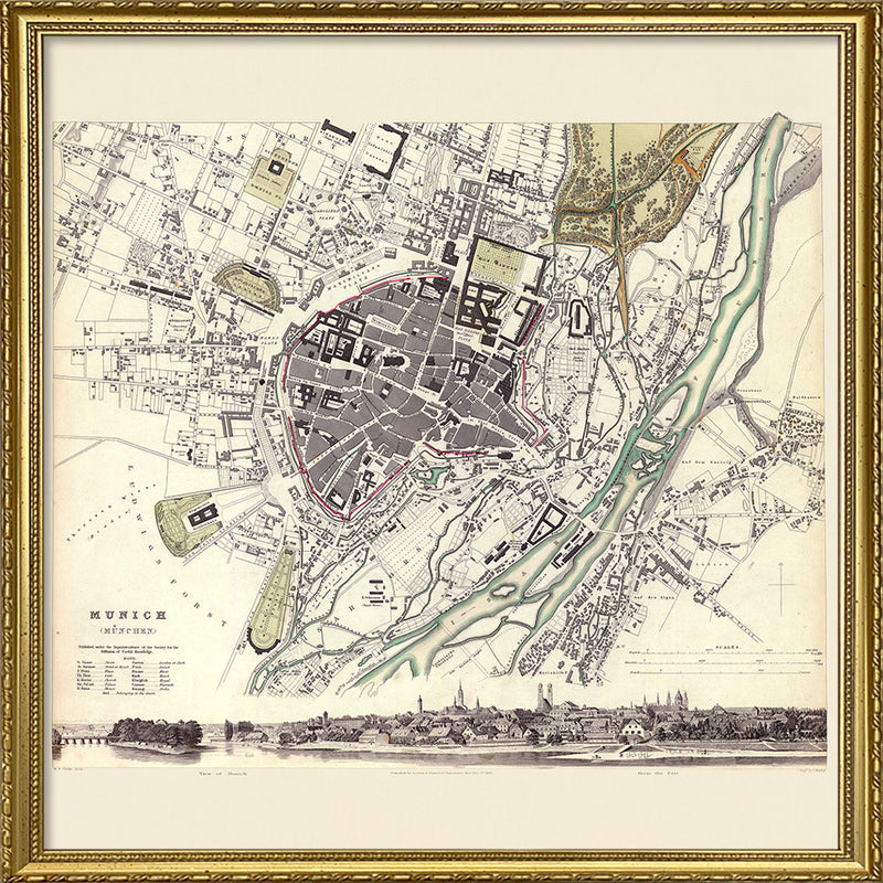 Vintage city Map of Munich