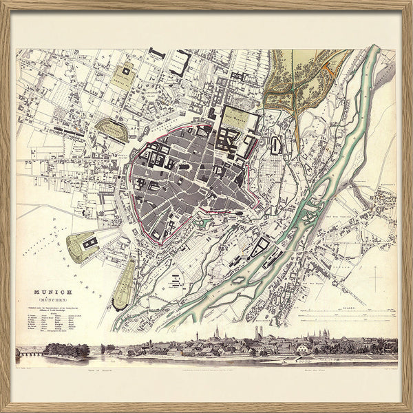 Vintage city Map of Munich