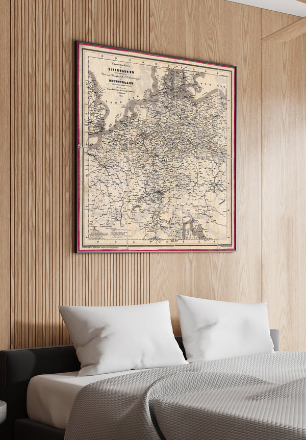 Vintage Map of Germany's Railroads