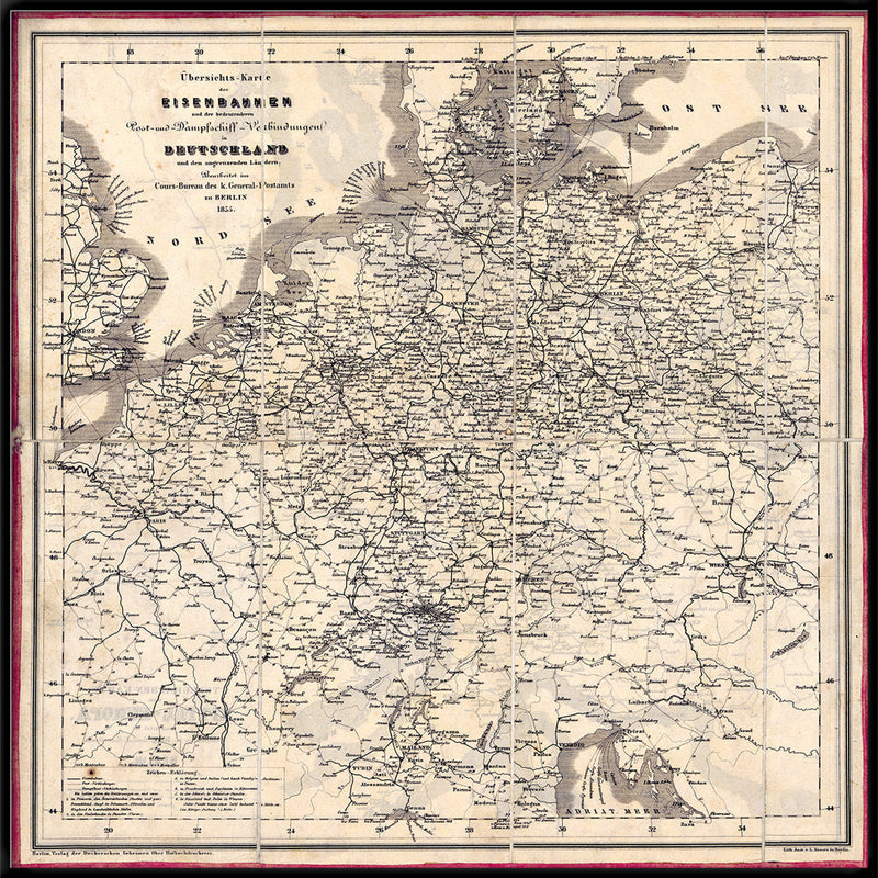 Vintage Map of Germany's Railroads