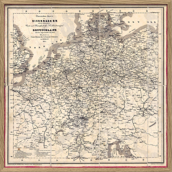 Vintage Map of Germany's Railroads