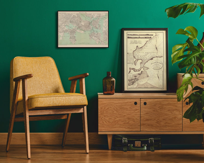 Vintage Nautical Chart of the Bay of Lübeck