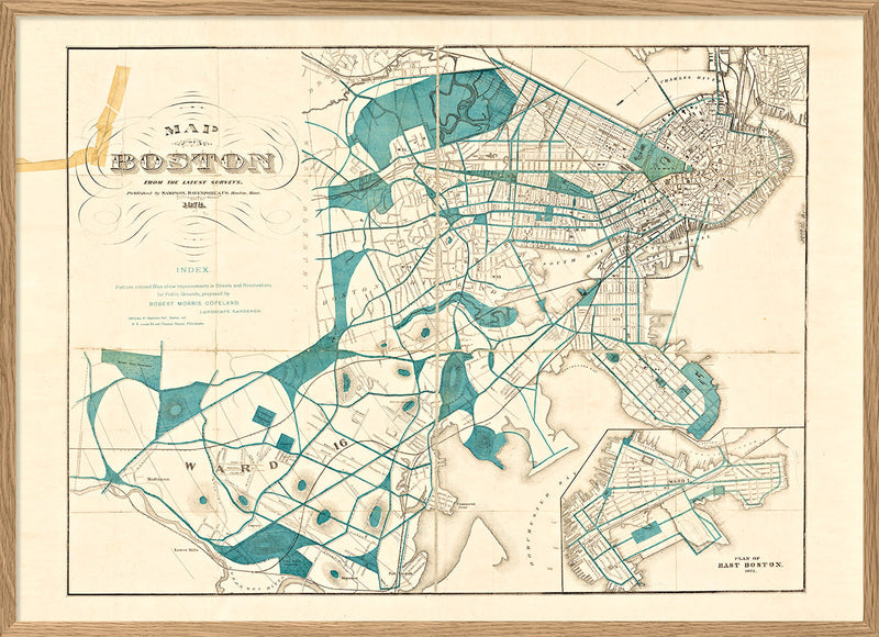 Vintage Map of Boston