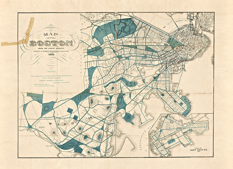 Vintage Map of Boston
